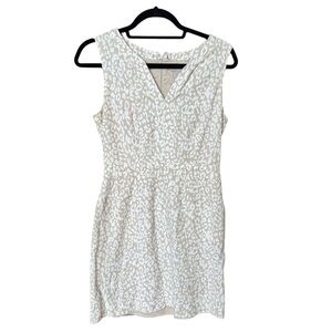 Banana Republic Sleeveless Classic‎ Dress Beige Leopard Print Linen Blend Size 4